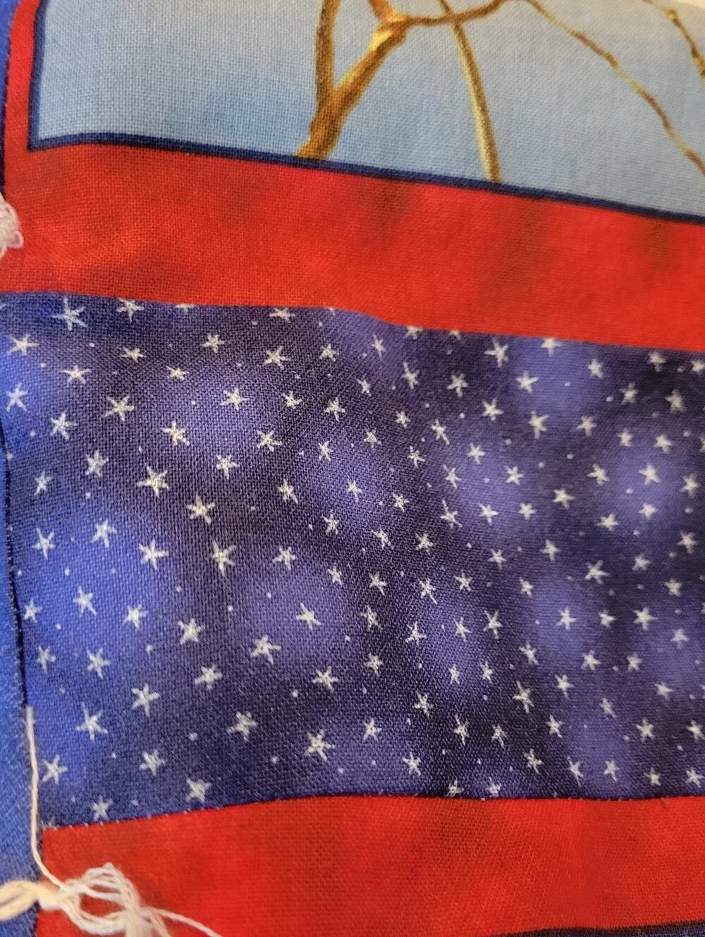 Handmade Quilt Lap Blanket Winter Scenes Blanket Red & Blue 46